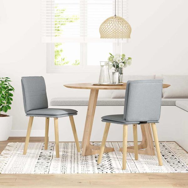 vidaXL Jedilni stoli 2 kosa svetlo sivo blago