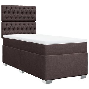 vidaXL Box spring postelja z vzmetnico temno rjava 80x200 cm blago