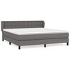 vidaXL Box spring postelja z vzmetnico siva 180x200 cm umetno usnje