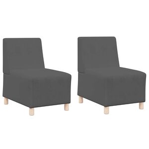 vidaXL Modularna sofa enota brez naslonov 2 pcs Temno siva