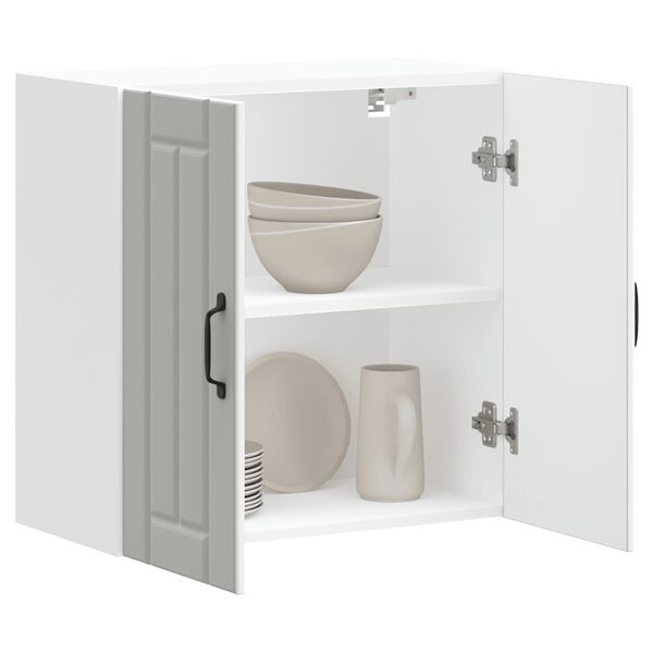 vidaXL Kuhinjska stenska omarica Lucca bel inženirski les