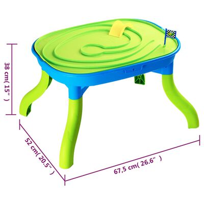 vidaXL Otroška miza za pesek in vodo 3 v 1 67,5x52x38 cm polipropilen