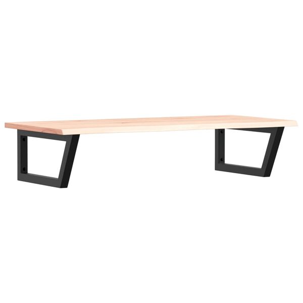 vidaXL Stenska polica za umivalnik jeklo in trdna hrastovina