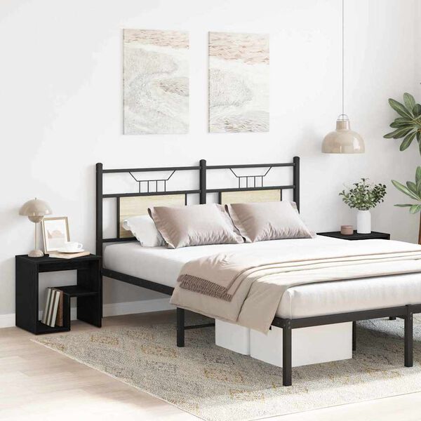 vidaXL Nočna omarica 2 pcs Črna Orehovina 40 x 30 x 40 cm