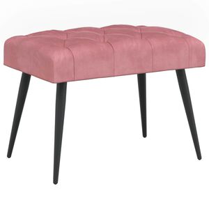 vidaXL Klop s gumbnim oblazinjenjem Roza 60 x 40 x 45 cm Žamet
