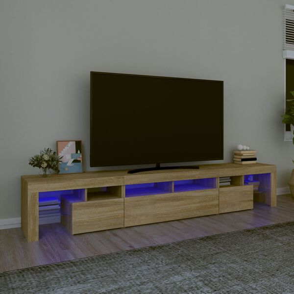 vidaXL TV omarica z LED lučkami sonoma hrast 230x36,5x40 cm