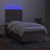 vidaXL Box spring postelja z vzmetnico LED taupe 100x200 cm blago