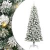 vidaXL Umetno Zložljivo Božično Drevo 300 LED Zelena in Bela 240 cm