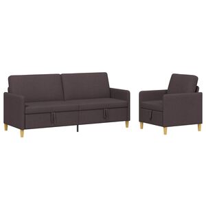 vidaXL Sofa set z shrambo 2 kos Temno rjava Poliester