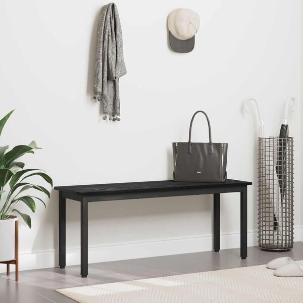 vidaXL klop Črna Orehovina 110 x 35 x 45 cm Konstruiran les