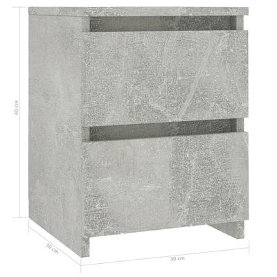 vidaXL Nočna omarica betonsko siva 30x30x40 cm iverna plošča