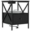 vidaXL Nočna omarica s predalom Črna Orehovina 41,5 x 40,5 x 55 cm