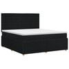vidaXL Postelja boxspring z vzmetnico Črna 140 x 190 cm Blago