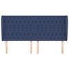 vidaXL Vzglavje z u&scaron;esi modro 183x23x118/128 cm blago