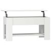 vidaXL Klubska mizica bela 101x49x52 cm konstruiran les