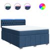 vidaXL Box spring postelja z vzmetnico modra 140x190 cm blago
