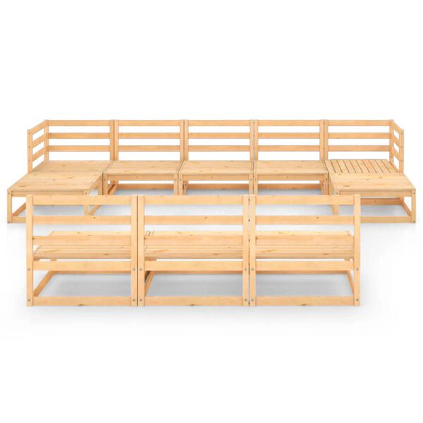 vidaXL Vrtna sedežna garnitura 10-delna trdna borovina