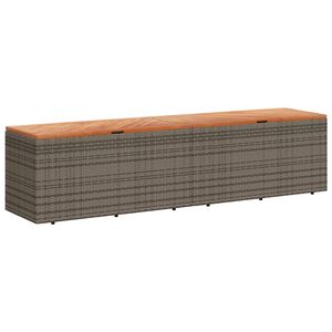 vidaXL Vrtna &scaron;katla za shranjevanje siva 220x50x54 cm PE ratan akacija
