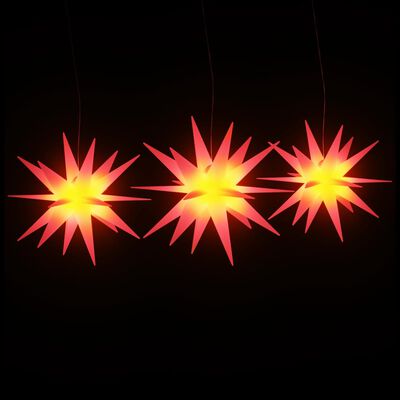 vidaXL Božične svetilke LED 3 kosi zložljive rdeče