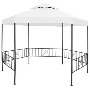 vidaXL Vrtni paviljon 323x275x265 cm bel 180 g/m&sup2;