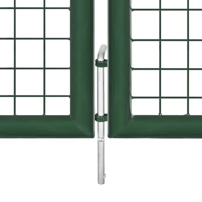 vidaXL Vrtna vrata jeklena 350x75 cm zelena