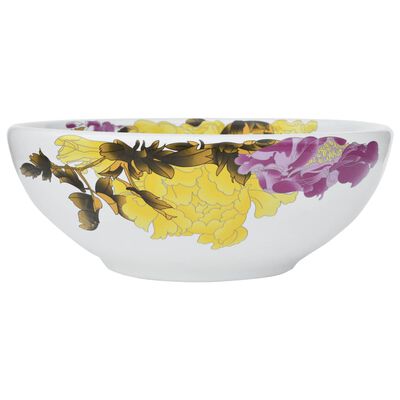 vidaXL Nadpultni umivalnik večbarven okrogel Φ41x14 cm keramika