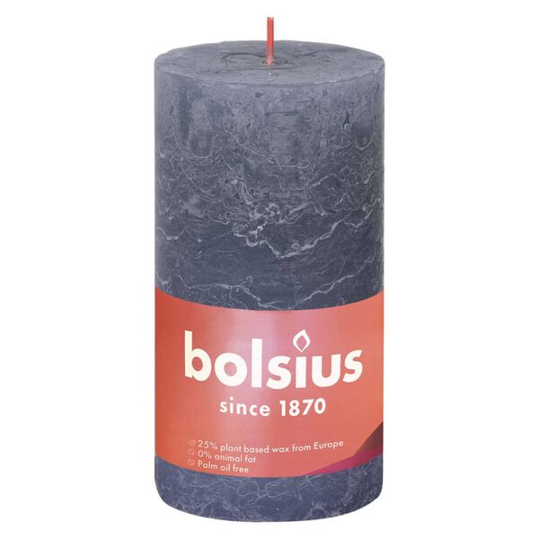 Bolsius Rustikalne stebričaste sveče Shine 4 kosov 130x68 mm