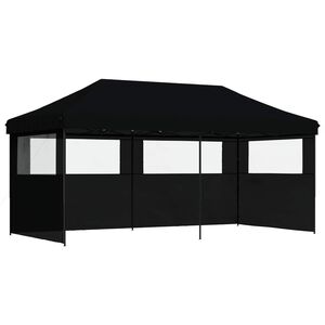 vidaXL Zabavni &scaron;otor 292 x 580 x 315 cm Črna Oxford tkanina