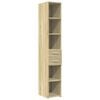 vidaXL Visoka omara sonoma hrast 30x42,5x185 cm inženirski les