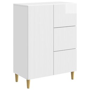 vidaXL Strani &scaron;al Bela visok sijaj 66 x 34,5 x 90 cm Inženirski les