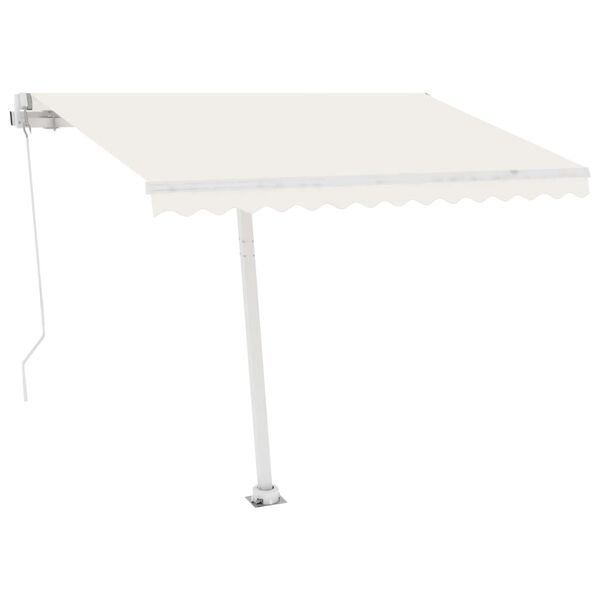 vidaXL Prostostoječa ročno zložljiva tenda 350x250 cm krem