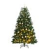 vidaXL Umetna novoletna jelka 300 LED diod in komplet bučk 210 cm