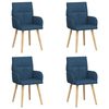 vidaXL Jedilni stoli 4 pcs Blago Modra 60 x 56 x 96 cm