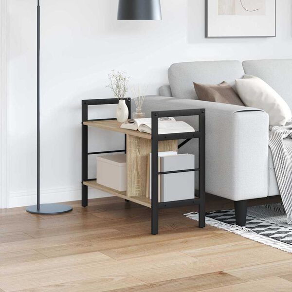 vidaXL Knjižna polica Sonoma hrast 75 x 30 x 58,5 cm Konstruiran les