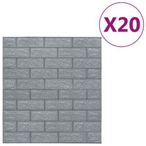 vidaXL 3D tapete opeke samolepilne 20 kosov antracitne