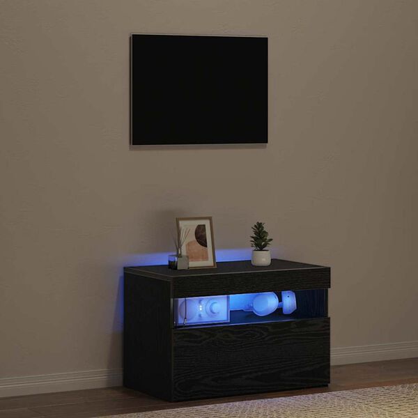 vidaXL Nočna omarica Črna Orehovina 60 x 35 x 40 cm Konstruiran les