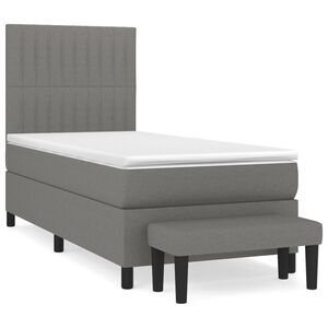 vidaXL Box spring postelja z vzmetnico temno siva 80x200 cm blago