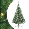 vidaXL Umjetna preddekorirana božićna jelka Zelena 210 cm PVC