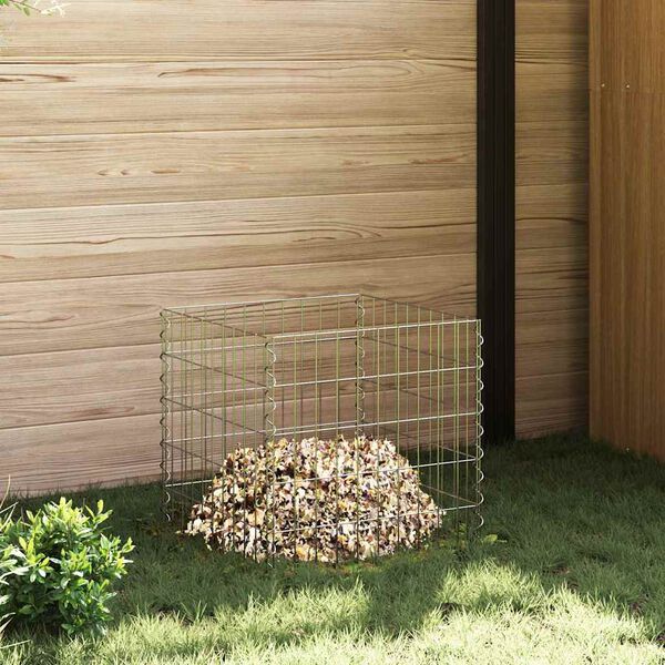 vidaXL Kompostnik Siva Jeklo