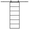 vidaXL Drsna vrata z opremo črna 76x205 cm ESG steklo