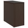 vidaXL Vrtna miza z leseno mizno plo&scaron;čo rjava 58x27,5x55 cm poli ratan
