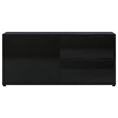 vidaXL TV omarica visok sijaj črna 80x34x36 cm iverna plošča