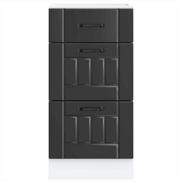 vidaXL Kuhinjska spodnja omarica "Lucca" črna inženirski les