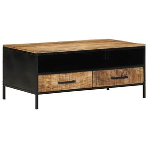 vidaXL Klubska miza Rjava 90 x 50 x 40 cm Trdna mango les in kovina