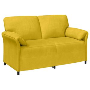 vidaXL Kavč za 2 osebi Rumena 158 x 83 x 95 cm Žamet