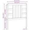 vidaXL Posteljno vzglavje sivo 96x4x100 cm trdna borovina