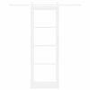 vidaXL Drsna vrata Bela 73,5 x 211 cm Trden borov les in steklo