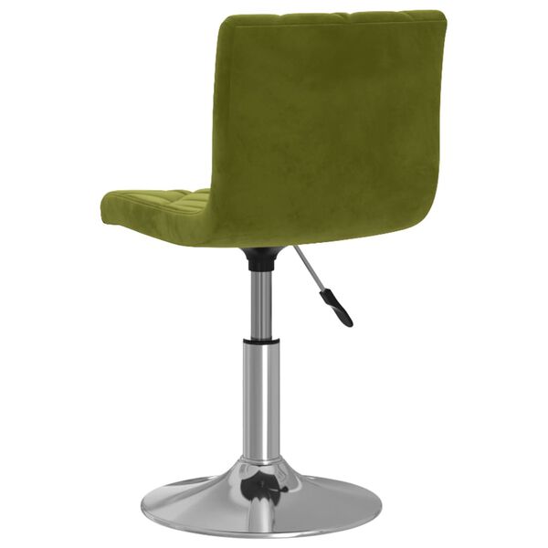 vidaXL Vrtljiv jedilni stol svetlo zelen žamet