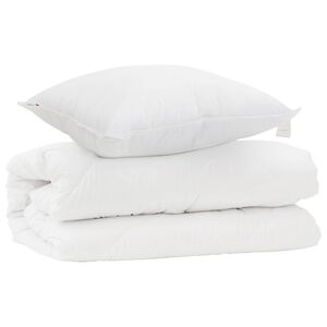 vidaXL Komplet odej z blazino 2 pcs Bela Mikrofibra