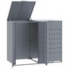 vidaXL Lopa za smetnjak za 2 smetnjaka siva 138x79x117 cm jeklo